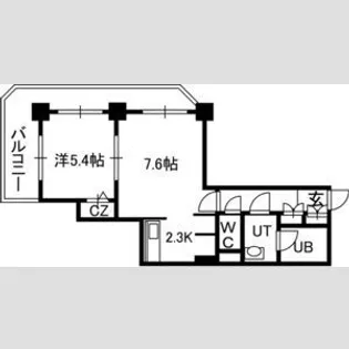 PRIME URBAN札幌 RIVER FRONT【02011号室】の間取り