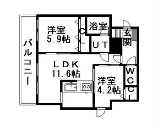 クレジデンス札幌・南4条【00401号室】の間取り