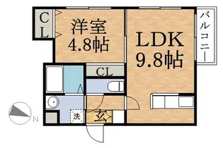 ラベンデール山鼻【1階】の間取り