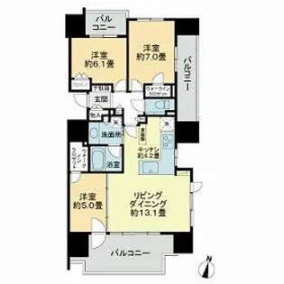 シティハウス円山【11階】の間取り