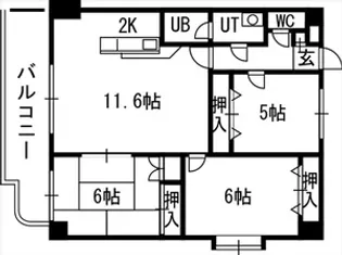 クレストコート宮の森【00802号室】の間取り