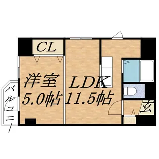 1LDKの間取り画像