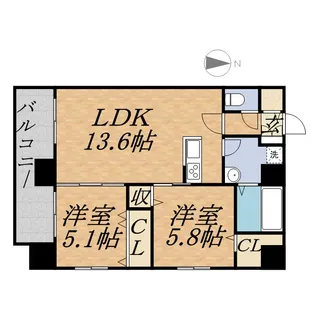 MODENA円山(モデナ円山)【2階】の間取り