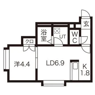 ヴィラージュ手稲本町【203号室】の間取り