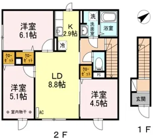 ベル エポック【2階】の間取り