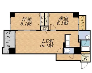 SQUARE MS614Ⅱ【7階】の間取り