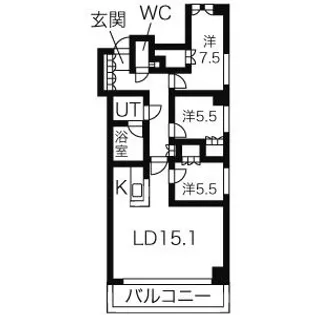 クレステージ宮の森【802号室】の間取り