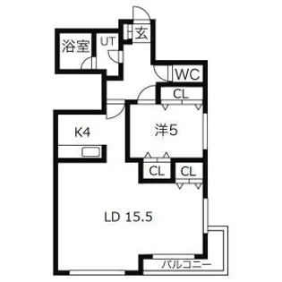 インペリアルエバー中島公園【107号室】の間取り