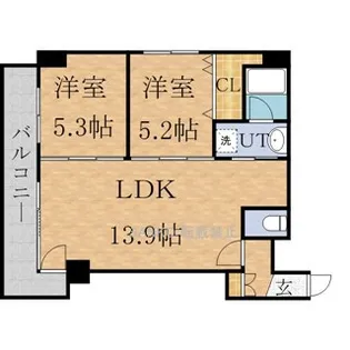 アルファスクエア南4条東【6階】の間取り
