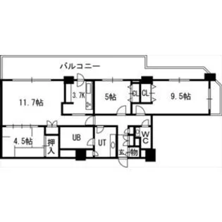知事公館前タワーレジデンス【02001号室】の間取り