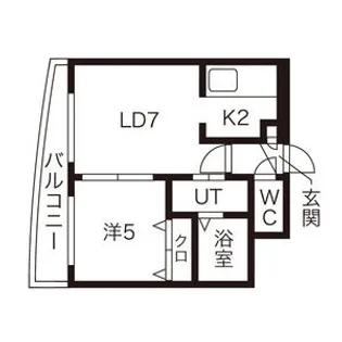 フロンティア円山【2階】の間取り