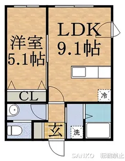 フェリーチェ琴似【0201号室】の間取り