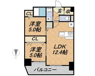 ラ・ソレイユ南2条【1101号室】の間取り