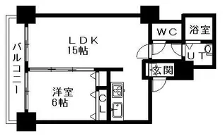 ティアラタワー中島倶楽部(Ⅰ−Ⅳ)【13階】の間取り
