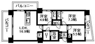 レジディア円山北5条【10階】の間取り