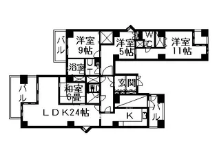エルミタージュユリ【9階】の間取り
