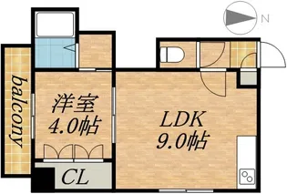ヴィラ・ススキノ【4階】の間取り