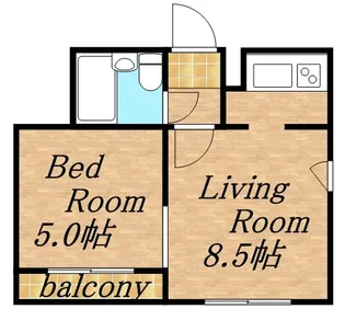 パールタウン大通【601号室】の間取り