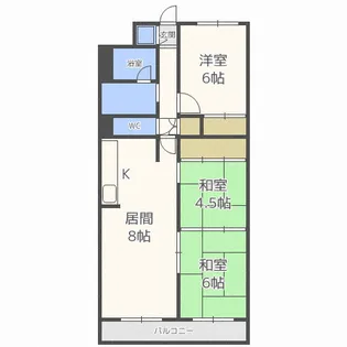 南1条ハウス【5階】の間取り