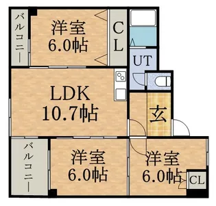 フロンティア山鼻【6階】の間取り