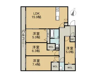 SーRESIDENCE宮の森【2階】の間取り