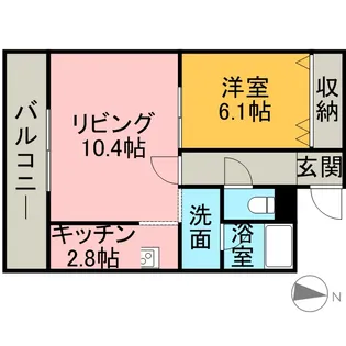 HK大通ハイム【5階】の間取り