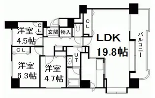 アルス旭ヶ丘【8階】の間取り