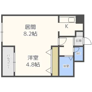 ハウスオブリザ南9条【00606号室】の間取り