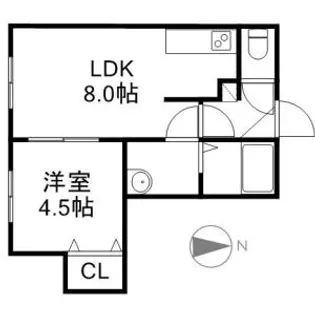 クチュール西線6条(旧ラ・ヴィレット)【101号室】の間取り