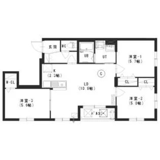 NOON南山鼻(ヌーンミナミヤマハナ)【3階】の間取り