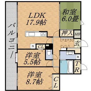 PRIME URBAN円山北四条【01002号室】の間取り