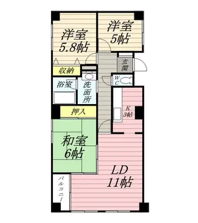 ピュアコート宮の森【2階】の間取り