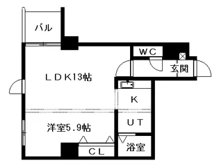 パークヒルズイースト23A【11階】の間取り