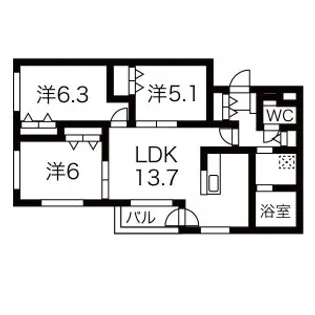 BARRACUDA【102号室】の間取り