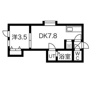 フロンティア南17条B棟【103号室】の間取り