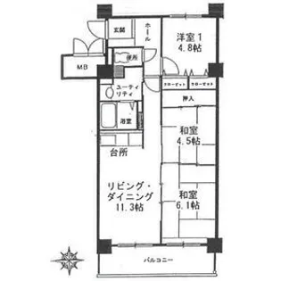 クリオ行啓通参番館【902号室】の間取り