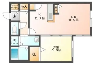 フランセレジデンシア グレース南麻生【2階】の間取り