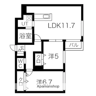 バーニーズ ヴィスタ【1階】の間取り