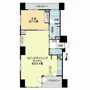 クレアシティ大通公園【1102号室】の間取り