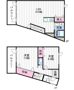 ホワイトコートカヤ伏見【1階】の間取り