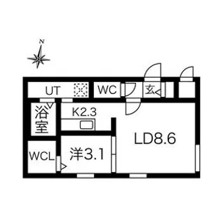 Livease kitamaruyama(リヴィースキタマルヤマ)【1階】の間取り