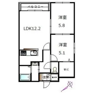 ベルクレール琴似【5階】の間取り