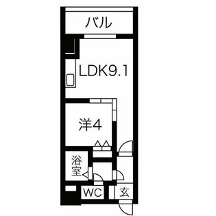 コートロティS15【9階】の間取り
