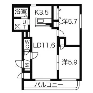 大光10番館【4階】の間取り