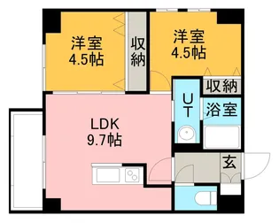 プライマル札幌琴似【9階】の間取り