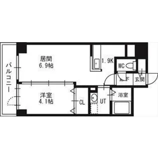 グランカーサ南6条【00511号室】の間取り
