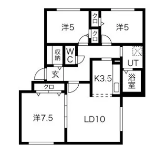 クラーク1.7【1階】の間取り