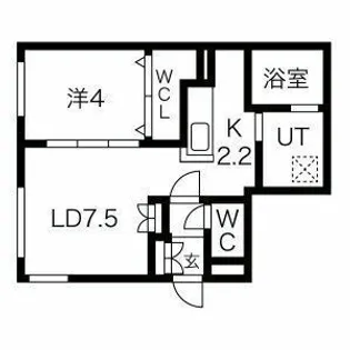 アルファスクエア琴似1条【2階】の間取り