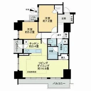 シティハウス札幌大通東【1511号室】の間取り