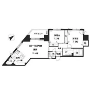 グランメールアサヒⅦ【9階】の間取り